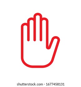 Stop sign with human hand symbol. Vector