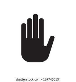 Stop sign with human hand symbol. Vector