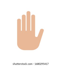 Stop sign with human hand symbol. Vector