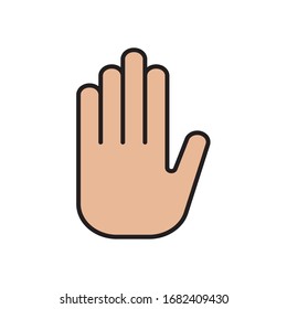 Stop sign with human hand symbol. Vector