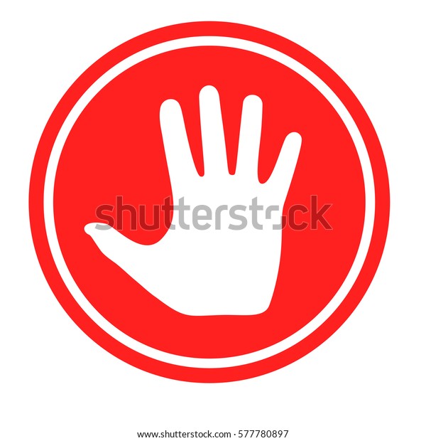 Stop Sign Human Hand Warning Symbol Stock Vector (Royalty Free ...