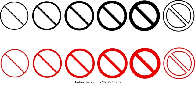 stop sign icon. ban icons. Red Crossed Circle. No icon sign. Warning  symbol. symbolizing restriction
