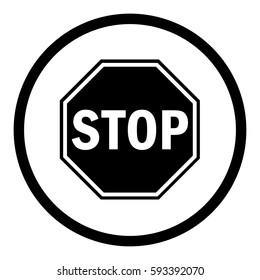 Stop Sign Icon Circle On White Stock Vector (Royalty Free) 593392070 ...