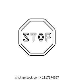 stop sign icon. Element of traffic signs icon for mobile concept and web apps. Thin line stop sign icon can be used for web and mobile on white background