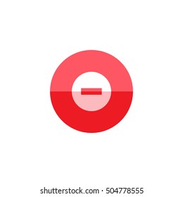 Stop sign icon in flat color circle style. Road warning restriction street direction