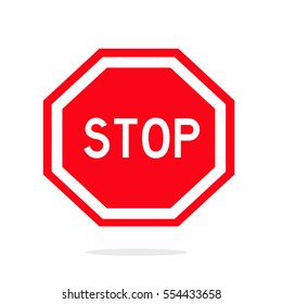 Stop sign icon. Flat sign symbol. Vector Illustration.