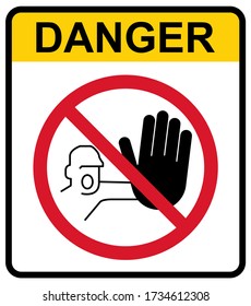 Señal de parada, icono Detener vector prohibido. Símbolo de advertencia aislado en fondo blanco