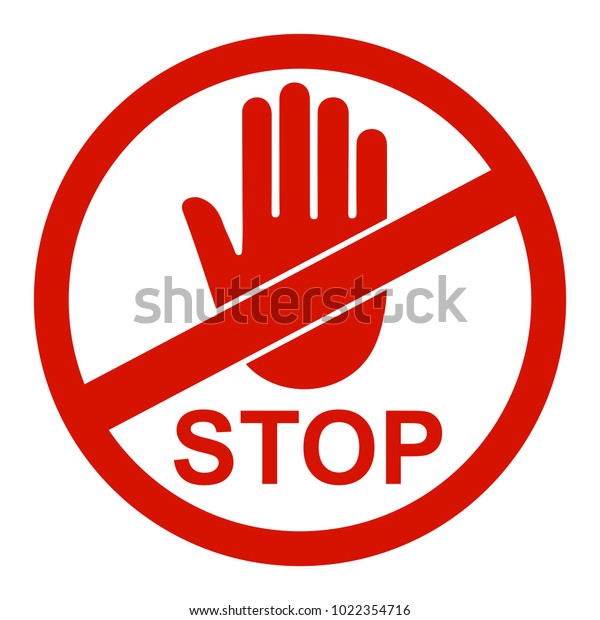 Stop Sign Icon Hand Circle Vector Stock Vector (Royalty Free ...