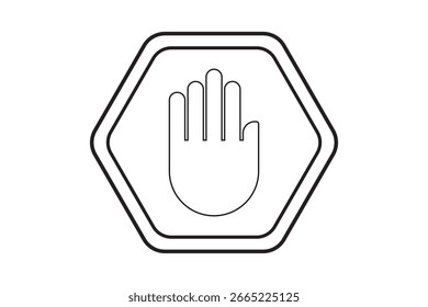 stop sign icon with hand, vector illustration.