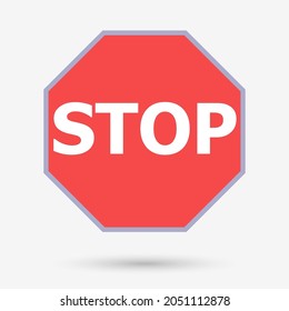 Stop sign icon isolated object. Vector illustration.