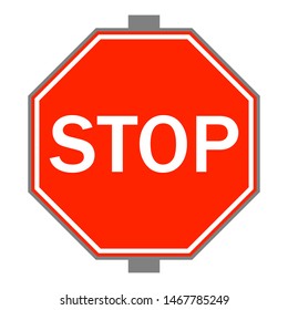 STOP sign icon, isolated on white background, vector illustration.