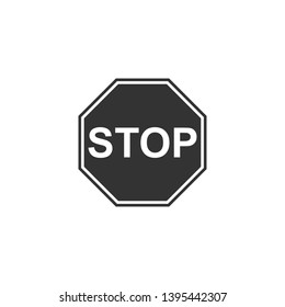 Stop sign icon isolated. Traffic regulatory warning stop symbol. Flat design. Vector Illustration