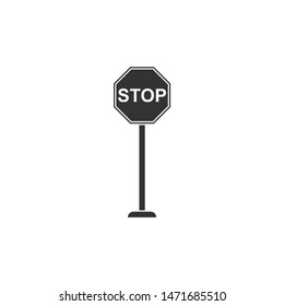 Stop sign icon isolated. Traffic regulatory warning stop symbol. Flat design. Vector Illustration