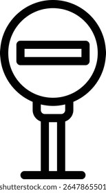 Icono de señal de parada con línea y estilo simple

