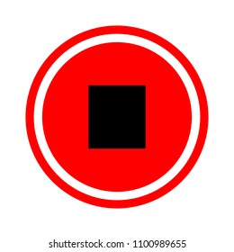 Stop Sign Icon. Media Player Navigation Symbol