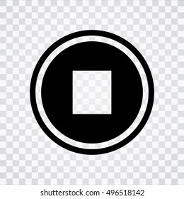 Stop sign icon. Media Player navigation symbol