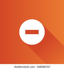 Stop sign icon in Metro user interface color style. Road warning restriction