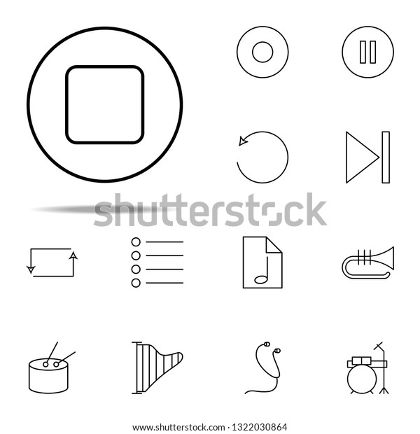 stop sign icon. Music icons universal set for web
and mobile
