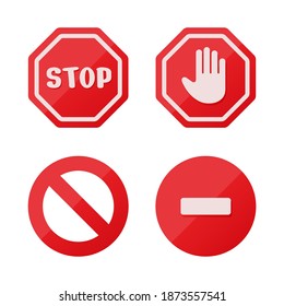 Stop sign icon Notifications that do not do anything. isolate on white background.