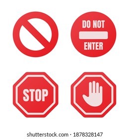 Stop sign icon Notifications that do not do anything. isolate on white background.