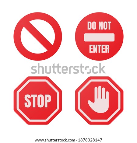 Stop sign icon Notifications that do not do anything. isolate on white background.
