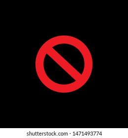Stop Sign Icon On Black Background. Black Flat Style Vector Illustration