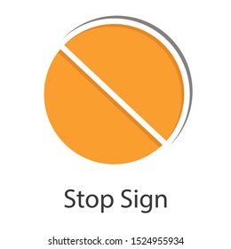 Stop sign  icon on white background. Creative idea design  Flat vector illustration use for your presentation or project.