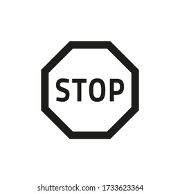 Detener icono de signo en fondo blanco.