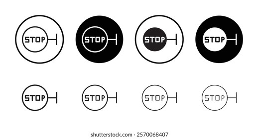 Stop Sign Icon Outline vector for web ui