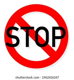 Stoppschild, Stoppsymbol, rotes Warnsymbol, Vektorgrafik 