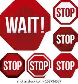 stop sign icon set