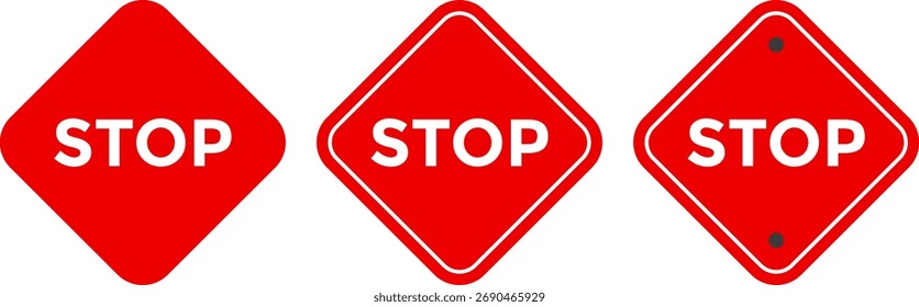 Ícone de sinal de parada definido. Símbolo de sinal de parada. Ícones proibidos. símbolo parar tráfego. símbolo parar aviso regulamentar tráfego símbolo parar
