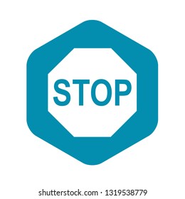 Stop sign icon in simple style isolated on white background