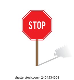 Stop Sign Icon. Traffic sign stop icon.  Traffic stop icon design. Vector illustration. 