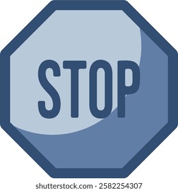 stop sign icon, transparent background. replaceable blue color design