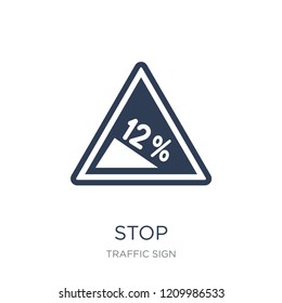 Stop sign icon. Trendy flat vector Stop sign icon on white background from traffic sign collection, vector illustration can be use for web and mobile, eps10