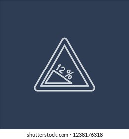 Stop sign icon. Trendy flat vector line Stop sign icon on dark blue background from traffic sign collection. 