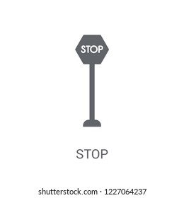 Stop sign icon. Trendy Stop sign logo concept on white background from Traffic Signs collection. Suitable for use on web apps, mobile apps and print media.