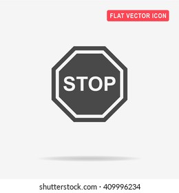 Stop sign icon. Vector concept illustration for design.