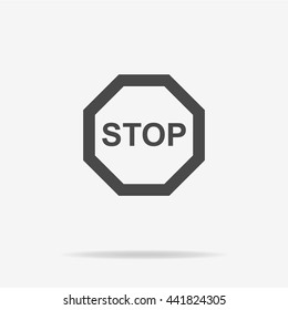 Stop sign icon. Vector concept illustration for design.