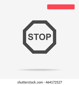 Stop sign icon. Vector concept illustration for design.