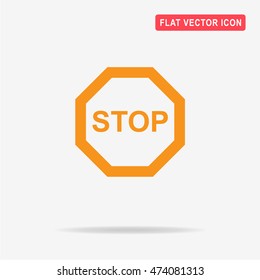Stop sign icon. Vector concept illustration for design.