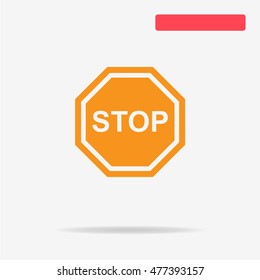 Stop sign icon. Vector concept illustration for design.