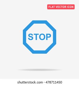 Stop sign icon. Vector concept illustration for design.