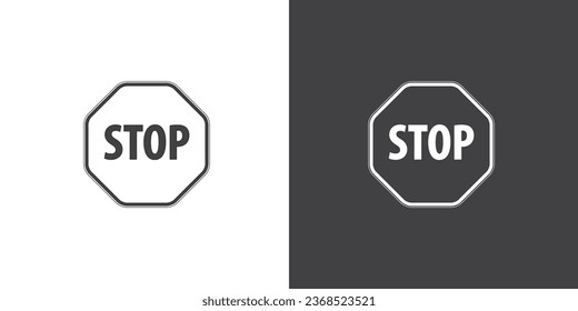 Stop sign, Stop icon vector illustration. Sign warning symbol, Traffic sign stop. Prohibition sign. Vector illustration.