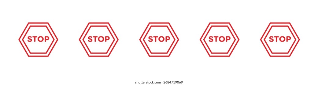 Symbol stoppen, Vektorumriss-Set-Illustrationszeichen