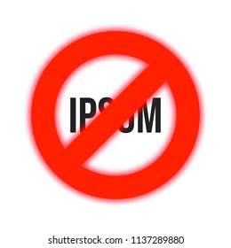 Stop sign icon. Warning red symbol template. Vector illustration.