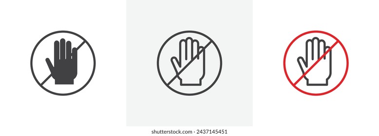 Stop Sign Isolated Line Icon Style Design. Simple Vector Illustration