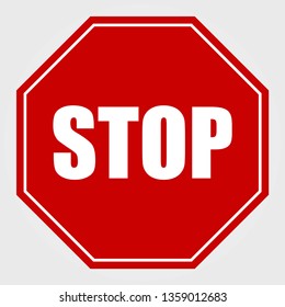 Stop Sign isolated on white background. Vector illustration.