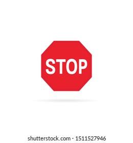 	
Stop Sign isolated on white background - vector illustration